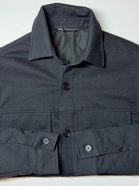 ZARA Men’s Black Utility Shirt Jacket Quilted Lining Shacket Chore Coat Size S